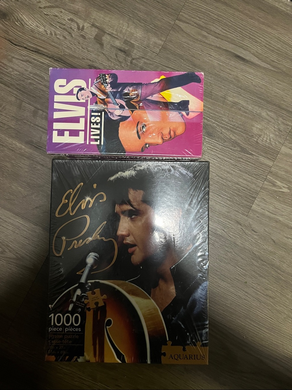 Elvis Presley 1000-Piece Puzzle with Elvis Lives! 3 VHS new movies collection